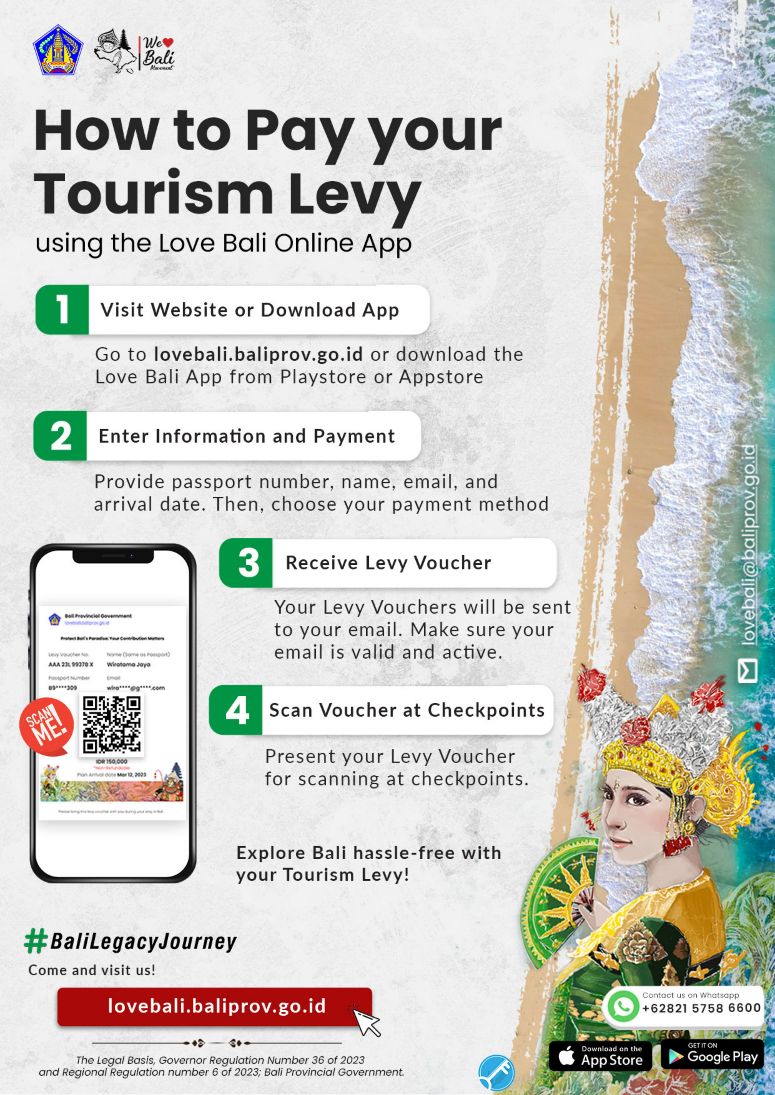 Bali Tourist Levy official flyer